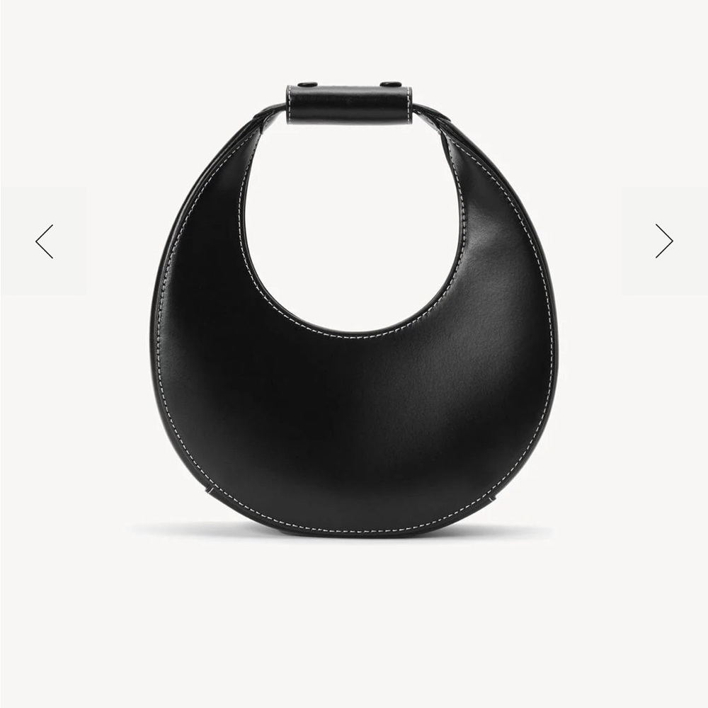 Staud Mini Moon Black Leather Bag